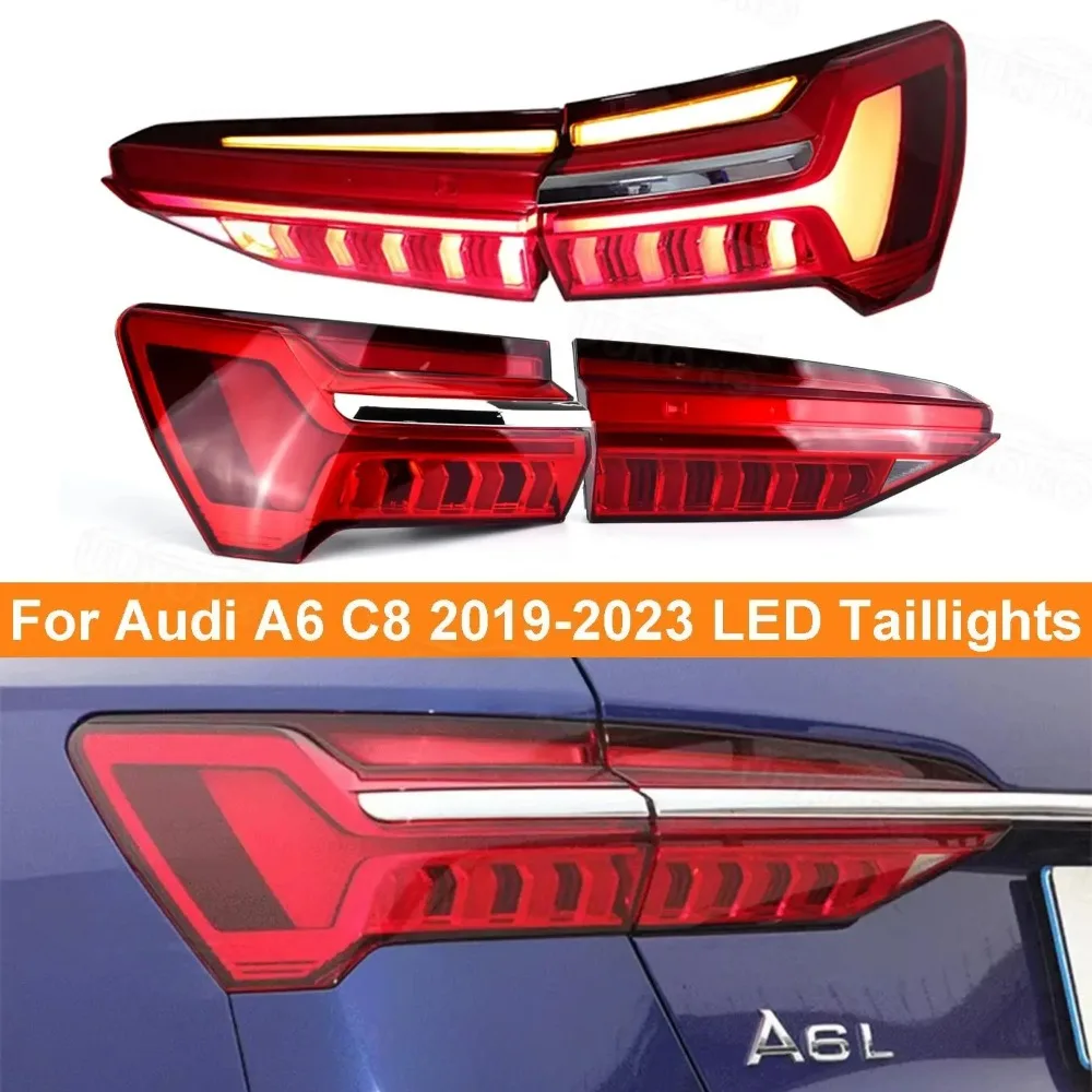 Achterlichtunit voor Audi A6 C8 2019-2023 LED achterlichten met remlicht, achteruitrijlicht, rijlicht, mistlamp en knipperlicht - afbeelding 2