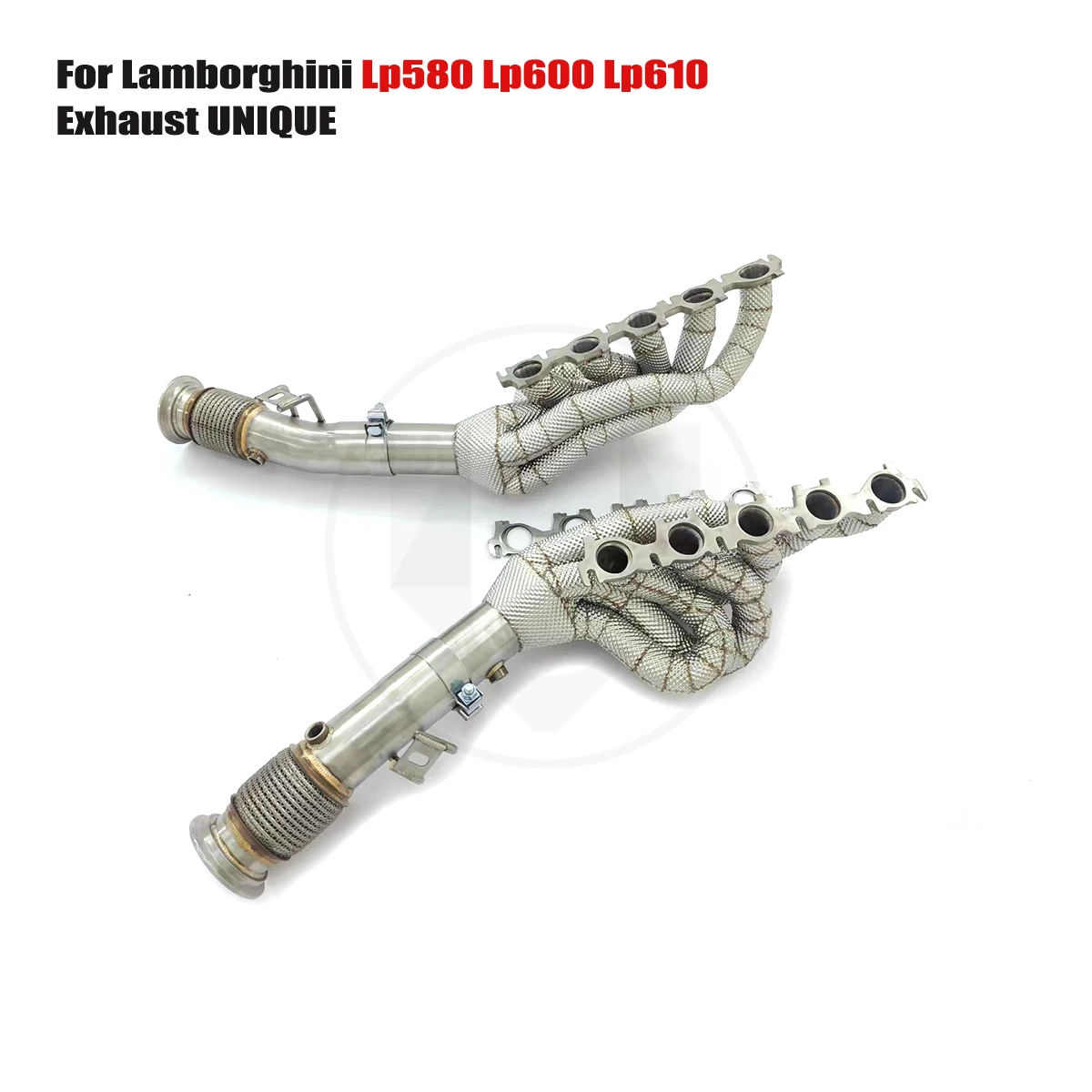 

UNIQUE manifold downpipe For 2014-2017 Lamborghini Lp580 Lp600 Lp610 v10 5.2L Equal Length SS304 exhaust manifold With insulator