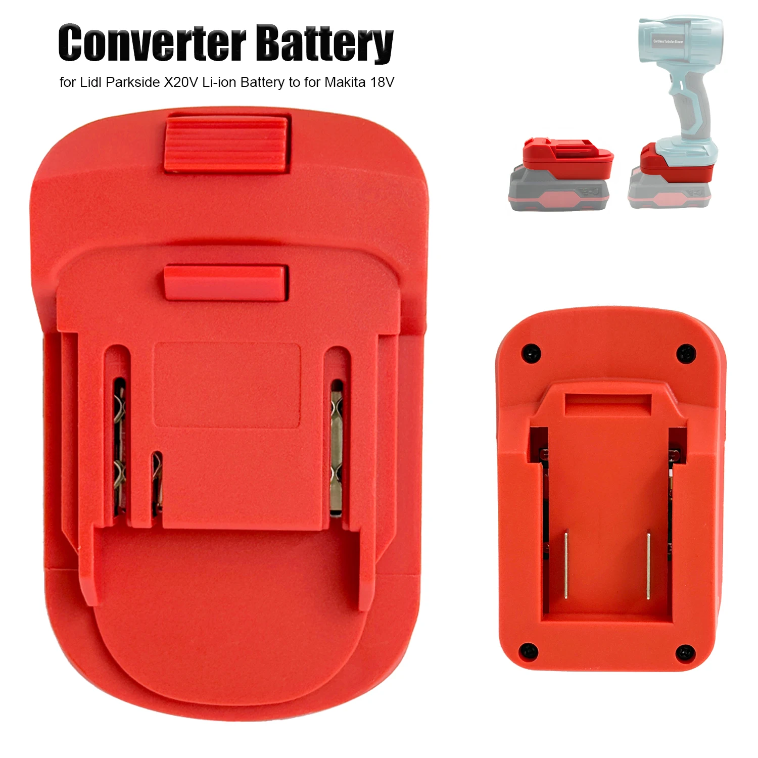 Nuevo adaptador de batería compatible con la batería de iones de litio Lidl Parkside X20V Team para Makita 18V, funciona con la herramienta eléctrica de iones de litio Makita 18V