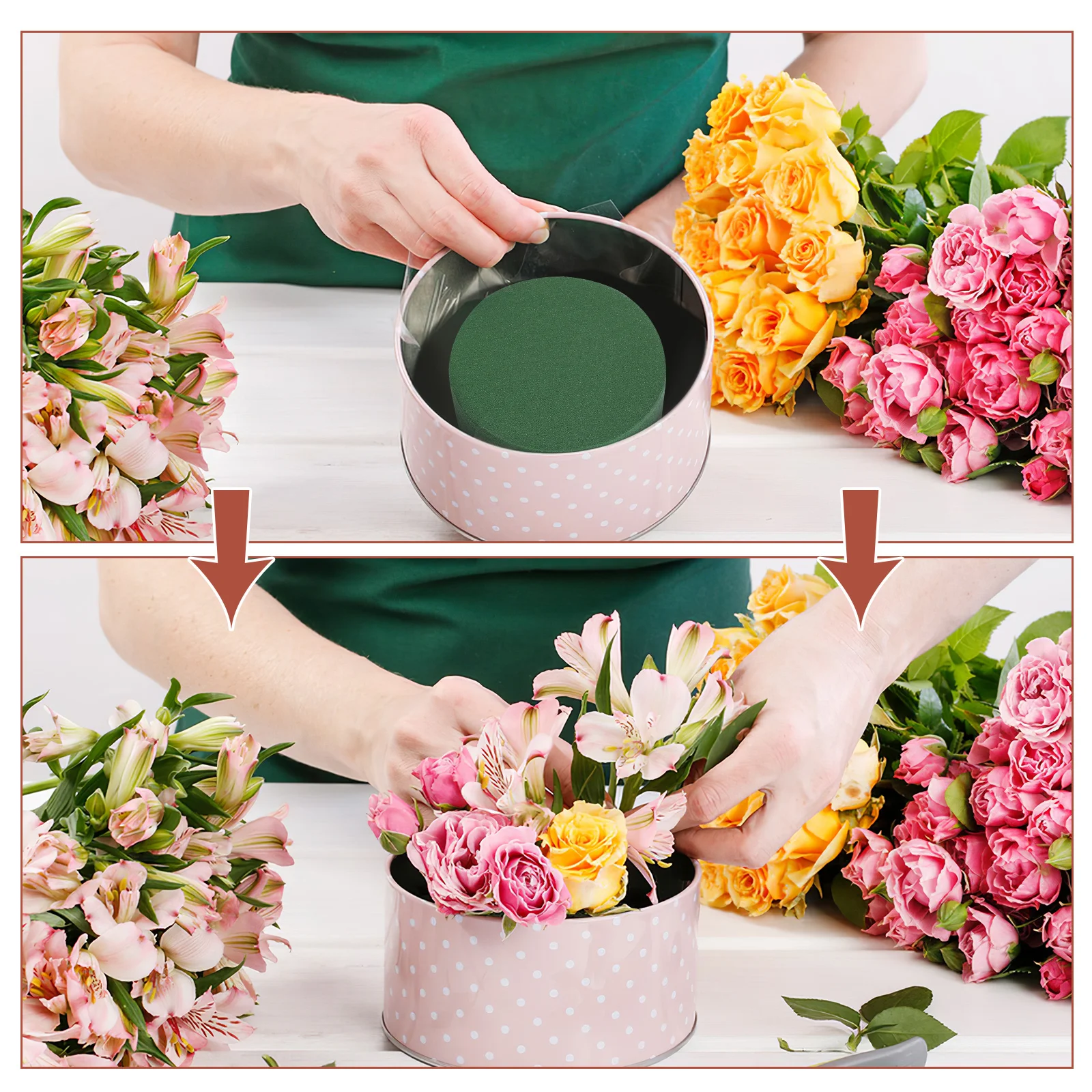 

4 Pcs Dried Flower Mud Dry and Wet Floral Foam Phenolic Planter Filler for Artificial Plants Blocks