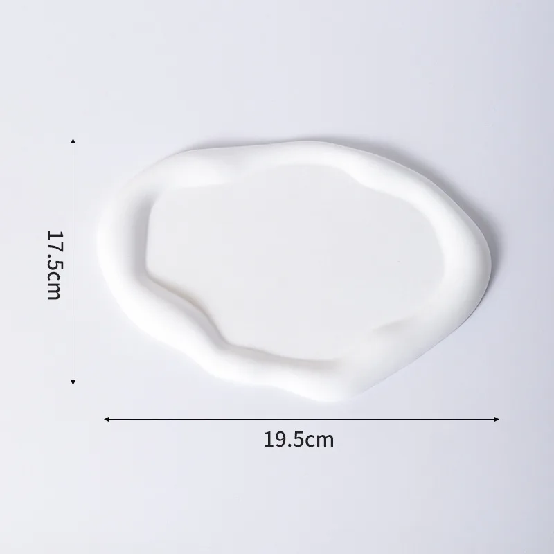 White Plaster Tray for Jewelry Storage and Display, Photo Props and Atmosphere Decoration