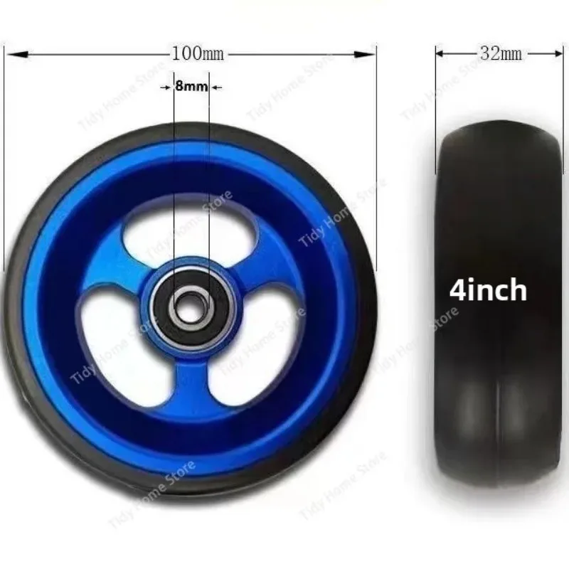 

Аксессуары для инвалидных колясок: 4-дюймовые поворотные колеса с подшипниками, твердые колеса из полиуретана, материал из алюминиевого сплава, диаметр отверстия подшипника 8 мм.
