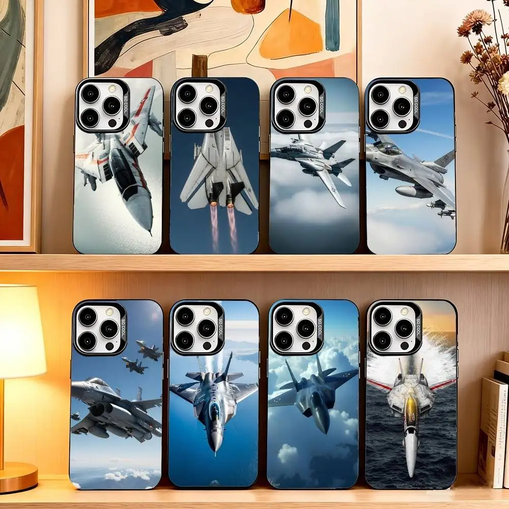 Funda para Teléfono con Diseño de Aeronaves Robotech Macross para iPhone 17, 16, 15, 14, 13, 12, 11 Plus, Pro Max, XS, Colorida en Plata y Negro