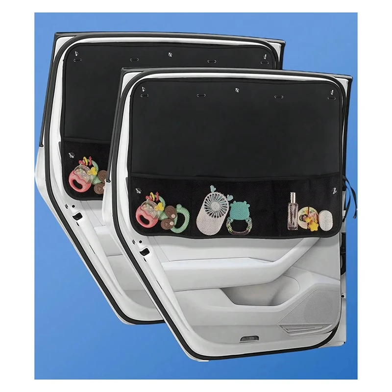 NCSMT 2 Pcs Car Side Window Sunshades with Storage Bag - Blocks Sunlight, Protects Privacy, Keeps Cool