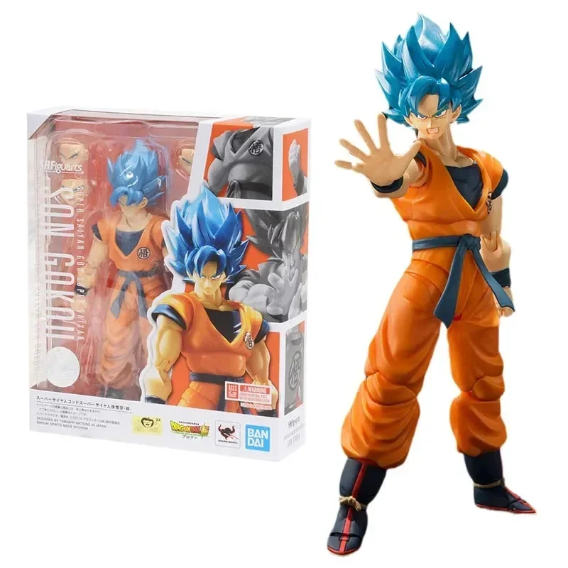 

In Stock Bandai Dragon Ball SHF Super Saiyan God Son Goku Action Figure Collection Model Toy Kids Gift Collection