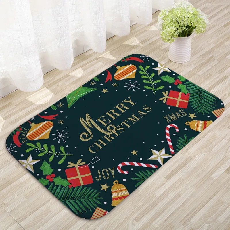 Christmas Slogan Doormats, Merry Christmas Season Greetings Prints, Festive Art, Soft Floor Mats for Home Holiday Cheer