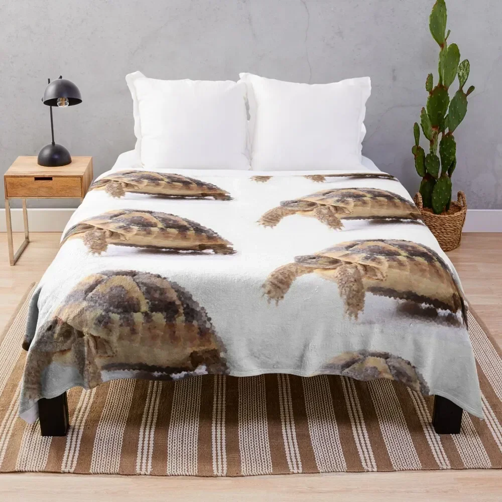 

Cute Tortoise Walking Throw Blanket Lightweight Warm Blanket for Travel Camping