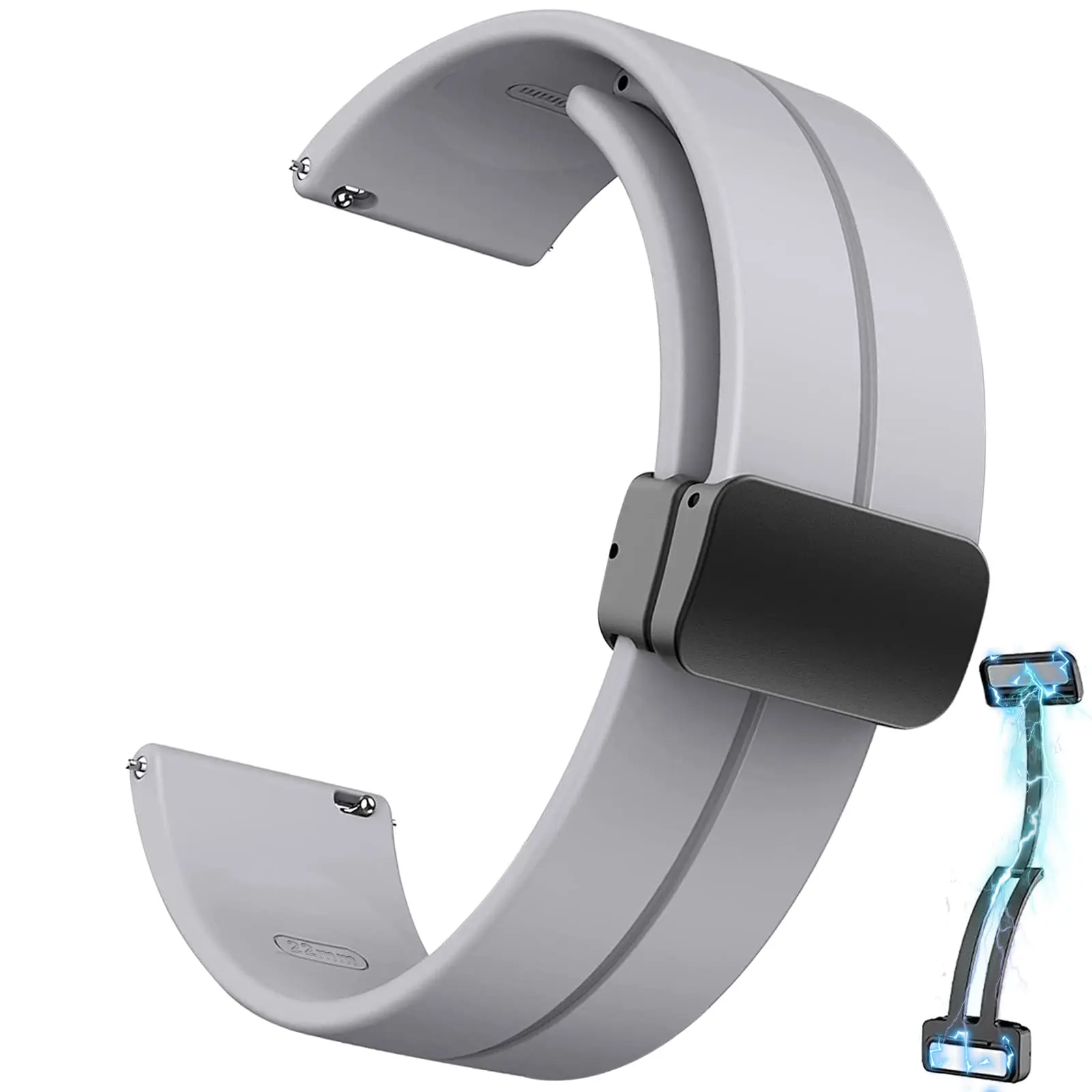 20 22 mm Armband für Samsung Galaxy Watch 7/6/4/5 Pro/Classic/Gear S3/Active 2 Sport Silikon Magnetschnalle Huawei GT 4 3 2e Band