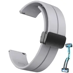 20 22mm Strap For Samsung Galaxy watch 7/6/4/5 pro/classic/gear s3/active 2 Sport Silicone Magnetic Buckle Huawei GT 4 3 2e band