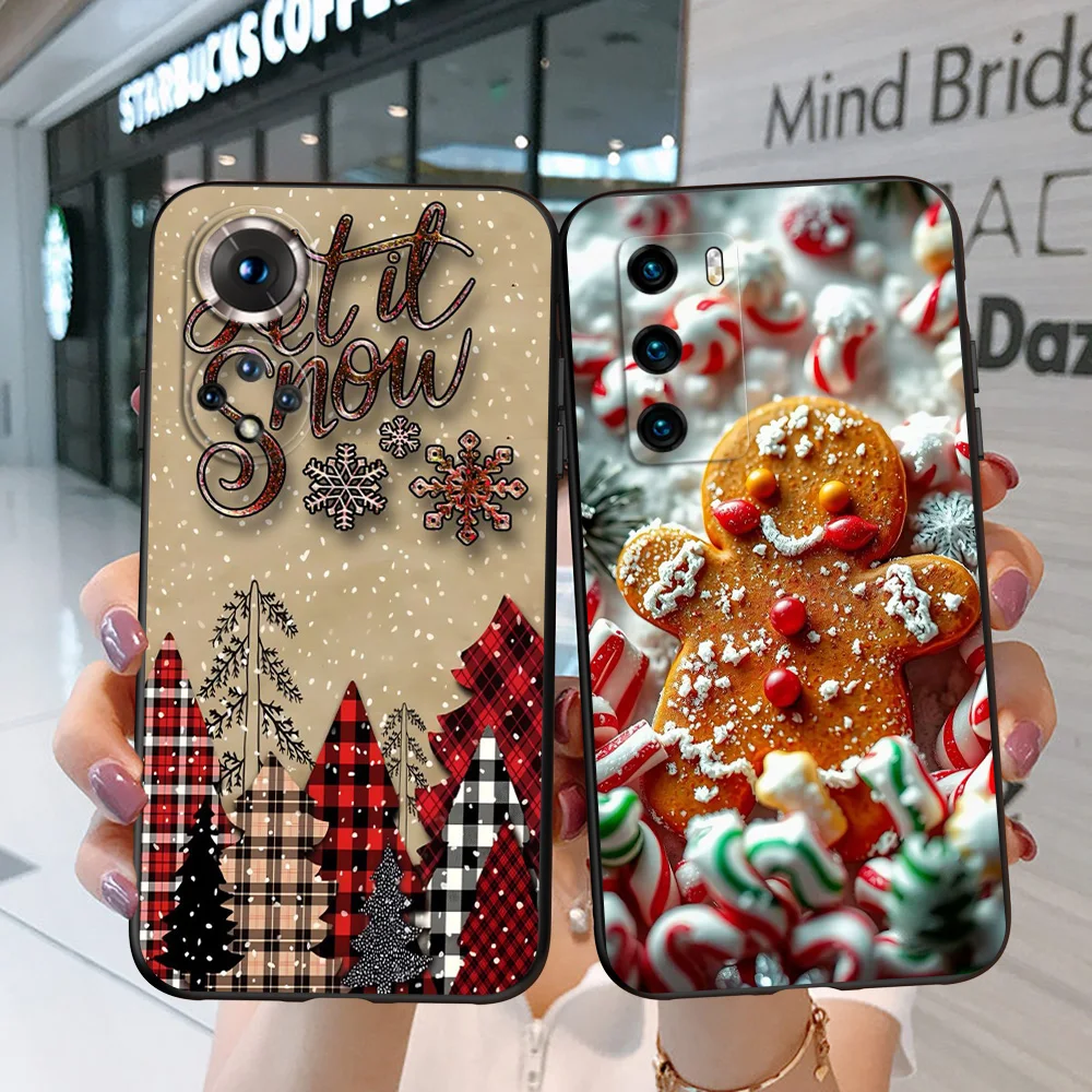 Black tpu Case For Huawei Y9S Y6S Y8S Y5P Y7P Y8P y7 Y5 lite Prime 2018 Y6 2019 Cover Romantic Christmas