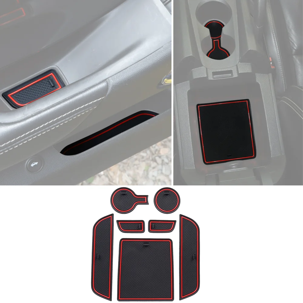 Anti-Slip Gate Slot Water Cup Mat Door Groove Rubber Pads for Chevrolet Camaro 2012 2013 2014 2015 2016 Car Interior Accessories