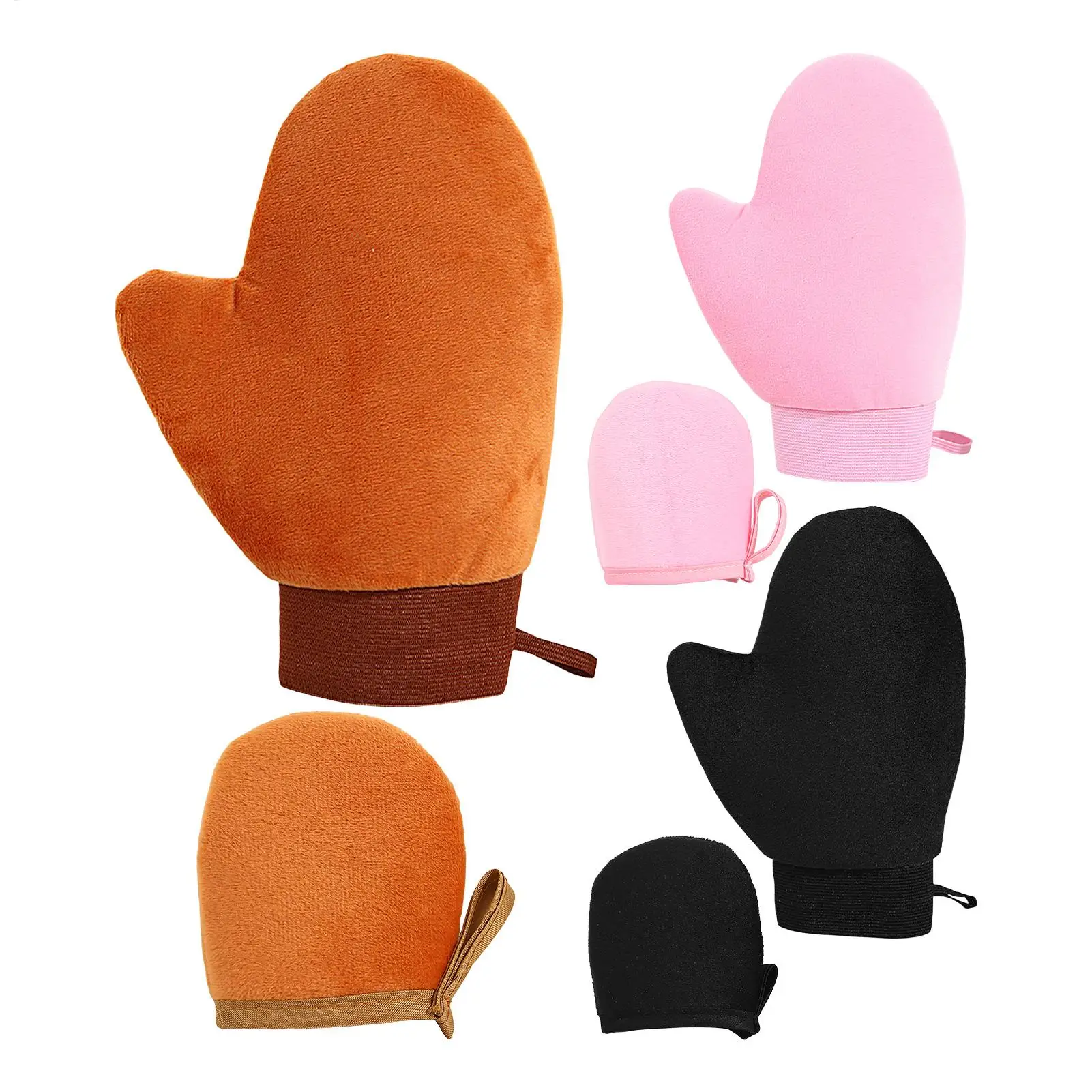 2Pcs Tanning Glove Set Flocking Applicator Reusable Machine Washable Self Tanner Mitt for Sunless Lotion Body Arms Legs Salon