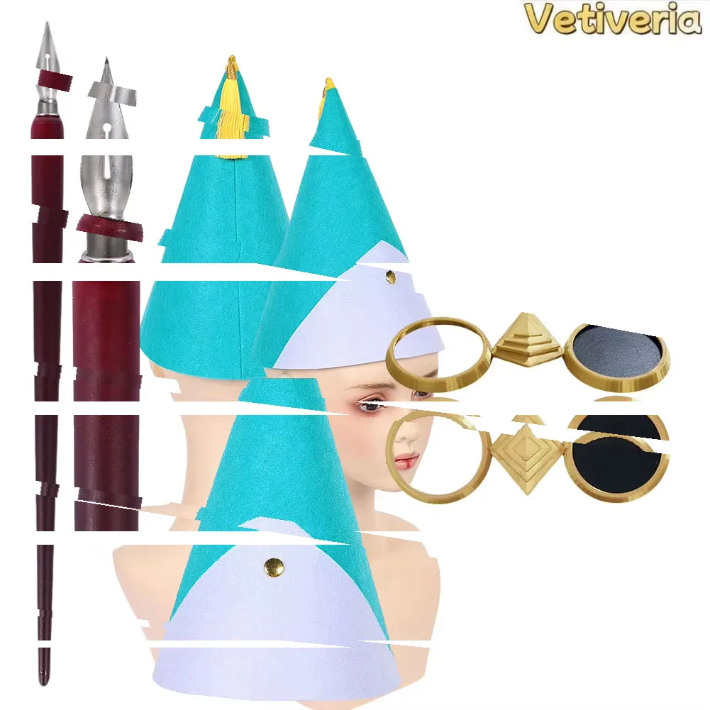 Gafas Qifrey para adultos, accesorios de disfraz Coco Cap Pen, accesorios de disfraz de Anime Atelier Fantasy, sombrero de bruja, disfraz de Halloween y Carnaval