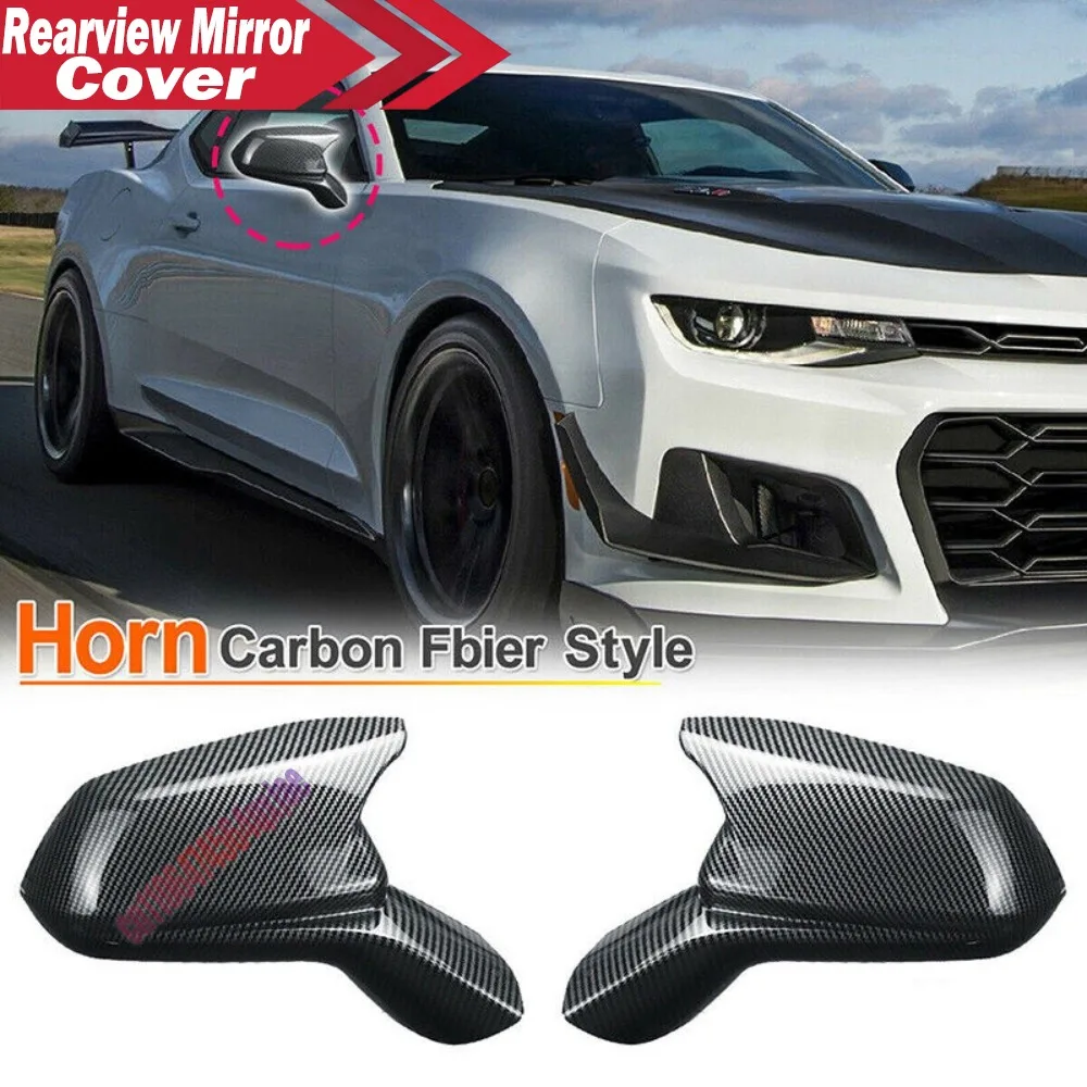 For Chevy Camaro LT SS RS ZL1 2016-2022 ABS Car Rearview Side Mirror Cover Wing Cap Exterior Door Trim Adhesive Sticker Parts