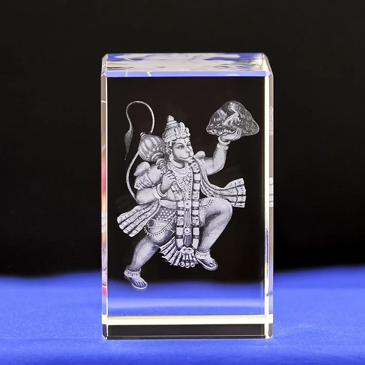 Efficacious HOME family Talisman- India Thailand  Hinduism Hanuman Buddha Figurine 3D Crystal statue-- cost
