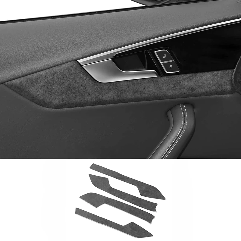 

For Audi A4 S4(2016-) A4L A5 S5 (2017-) Made of Alcantara Car Interior Door Panel Trim Sticker Auto Interior Tuning Accessories