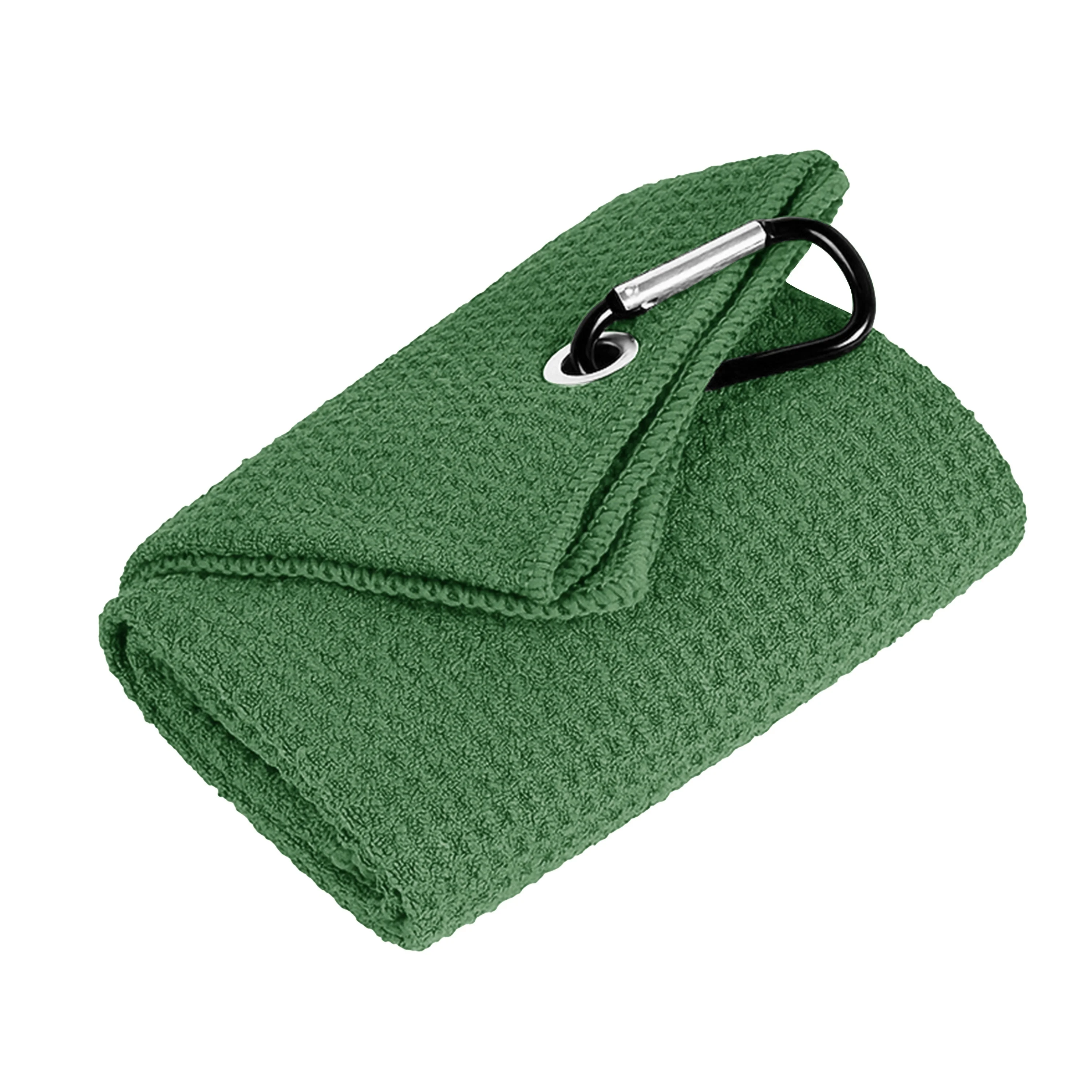 1 Stück Golfhandtuch für Taschen mit Clip und Mikrofaser-Waffelmuster, Schwarz (30 x 50 cm/11,8 x 19,6 Zoll), super saugfähig – Detail 8