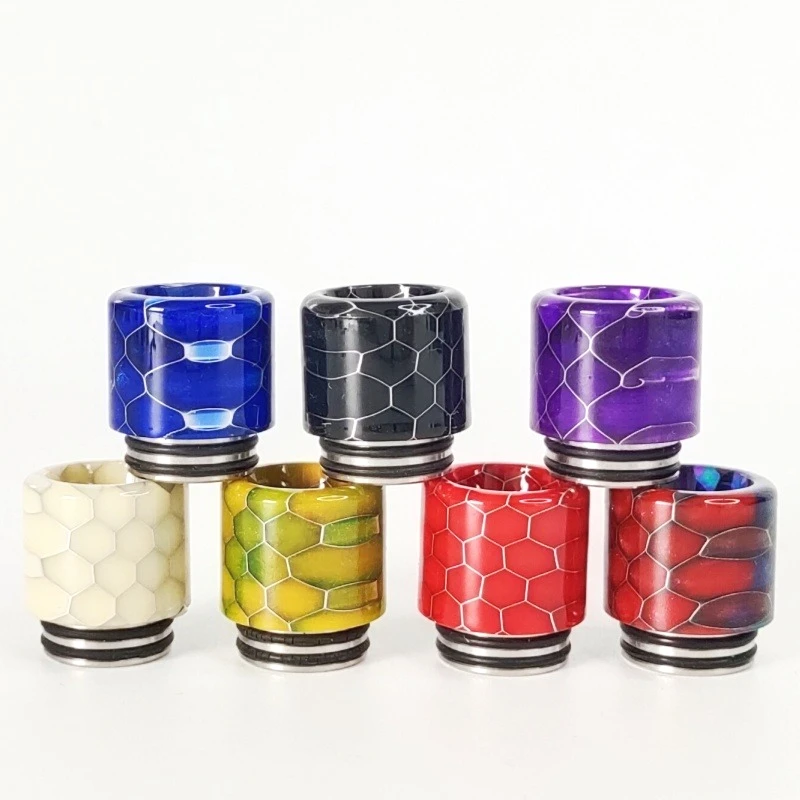 

1PC 510 810 Convertible Adapter Drip Tip Stainless Steel Resin with Anti-Spitback Mesh Straw Joint