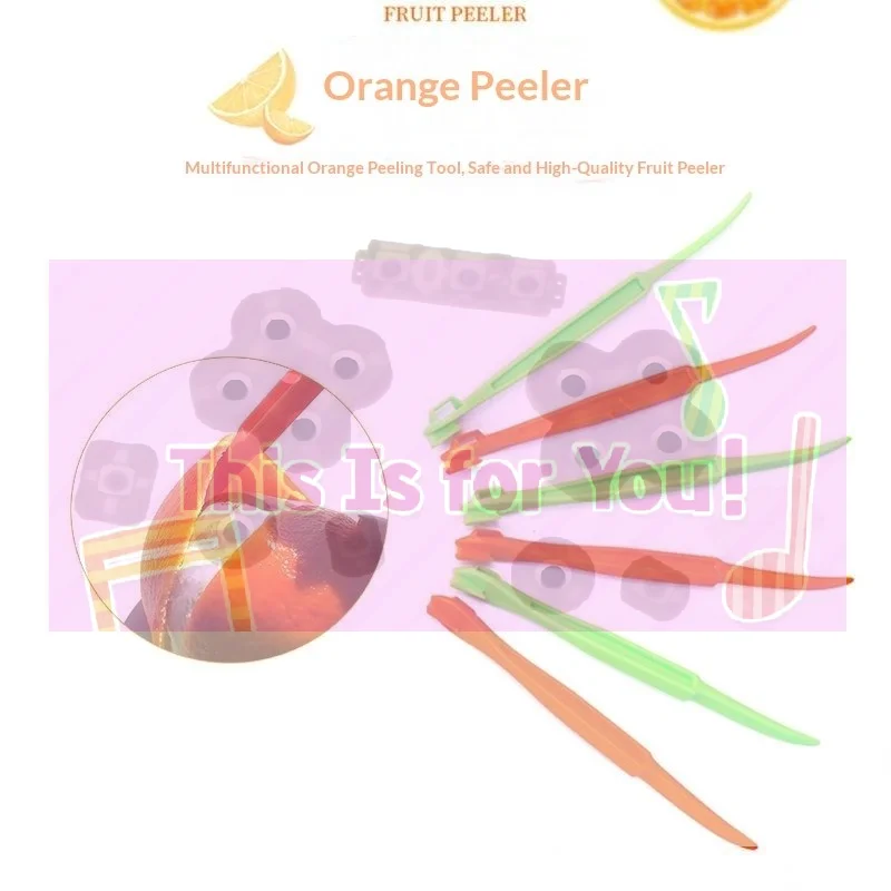 2Pcs Plastic Orange Peeler Long Handle Fruit Skin Remover Citrus Peeling Tools For Grapefruit Lemon Kiwi Mango Carrot Cucumber