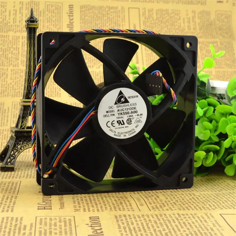 New  For Delta 12CM 12038 12V 1A AUC1212DE 4-wire PWM Mute High Air Volume Chassis Cooling Fan