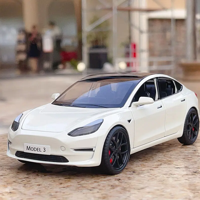 1:24 Model 3 Model Y S SUV Alloy Car Model Diecast Metal Toy Vehicles Car Model Simulation Sound and Light Collection Kids Gifts