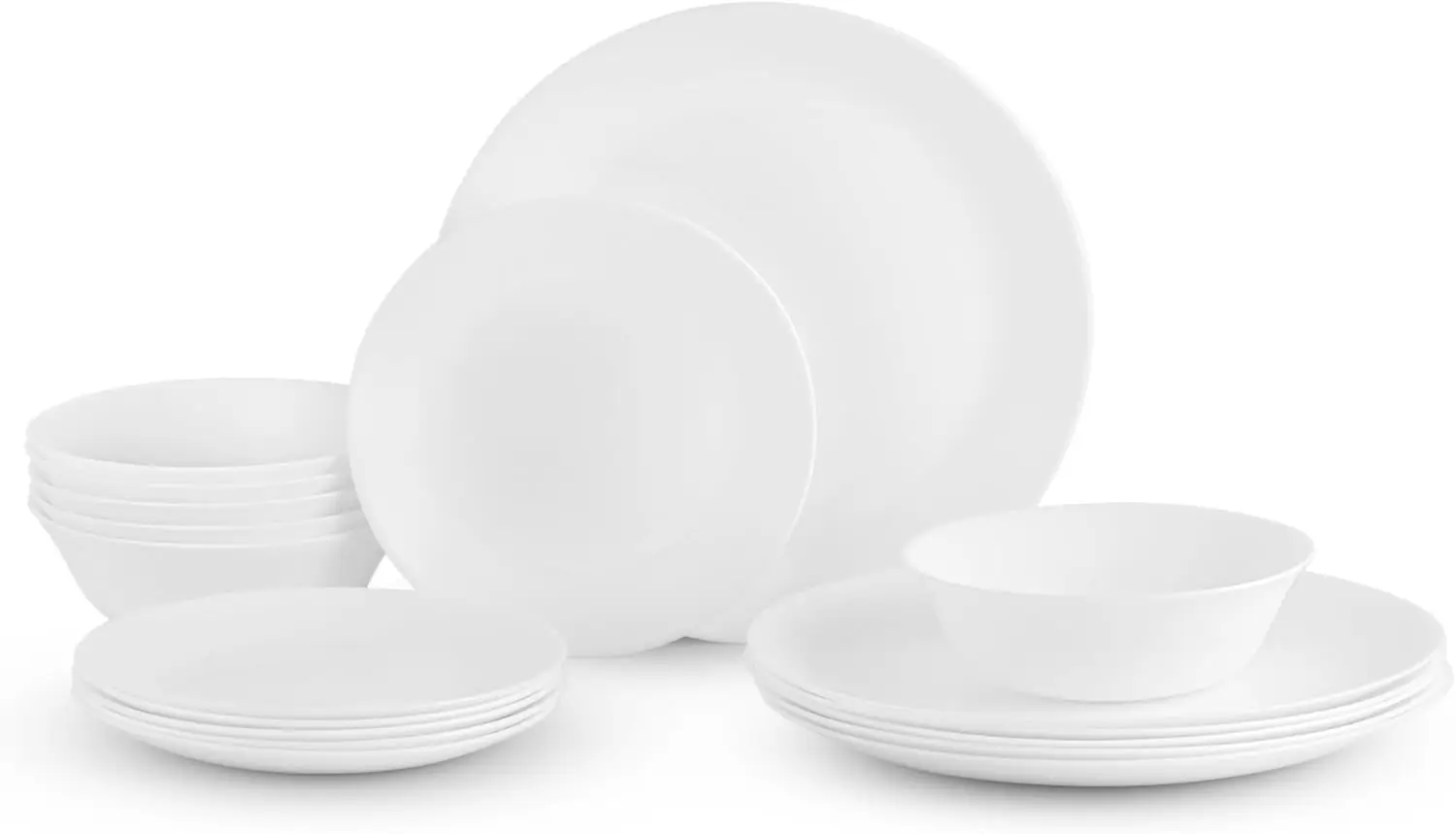 

Regal Dinnerware Set of 18 pieces, Service for 6, Chip & Scratch Resistant, Lightweight Round Plates and Bowls Set, Micr
