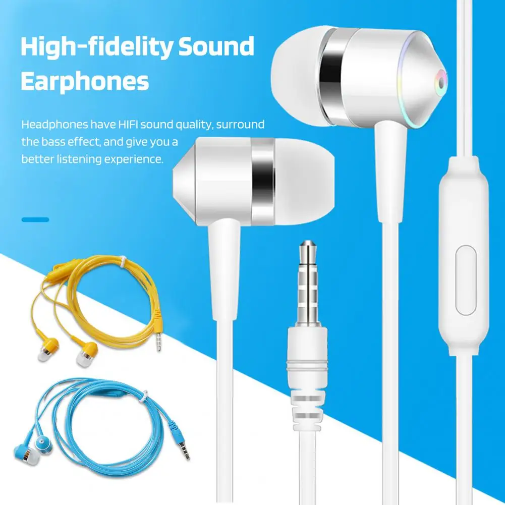 Проводные наушники с микрофоном, наушники с шумоподавлением и объемным звуком басов, HIFI, проводные спортивные музыкальные наушники