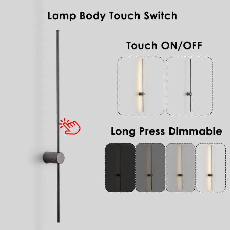 360° Rotatable Touch Dimmable LED Wall Lamps for Corridor Stairs Brightness Adjustable Touch Switch LED Wall Lights Wall Sconce