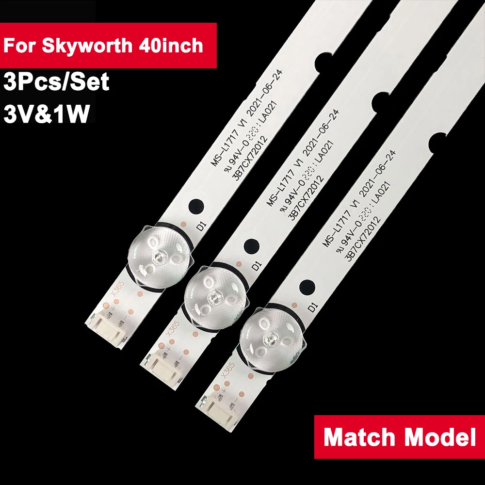 

3Pcs 3V 719mm Led Backlight Tv Repair Parts For Skyworth 40inch JS.D40071330-001DS-M 40L3750VM 40L48504B 40L48804M 40L4750A