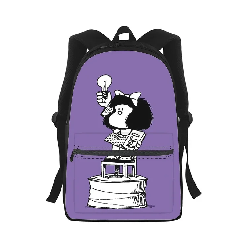 cute cartoon Mafalda Men Women Backpack 3D Print Fashion Student School Bag Laptop Backpack Kids Travel Shoulder Bag