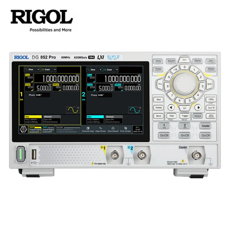 RIGOL DG821 Pro/DG822 Pro/DG852 Pro Funktion Arbiträrer Wellenformgenerator, 7-in-1-Signalquelle mit Pulse/Noise/Harmonic Genera