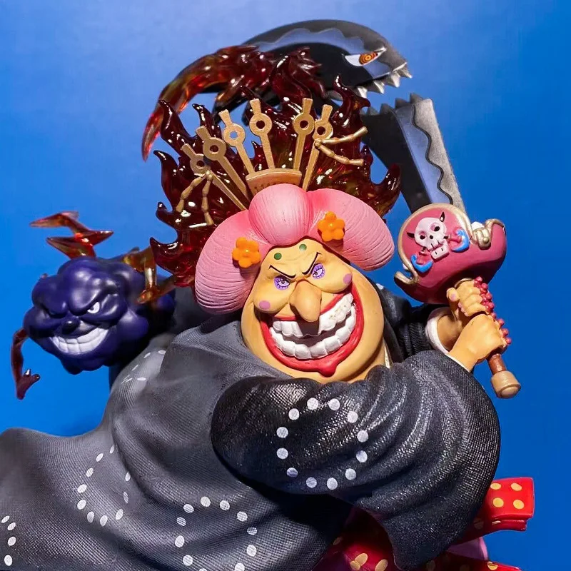 Anime One Piece Four Emperors Big Mom Battle Model Ornaments Desktop Cabinet Handmade Collection Decoration Model Birthday Gift