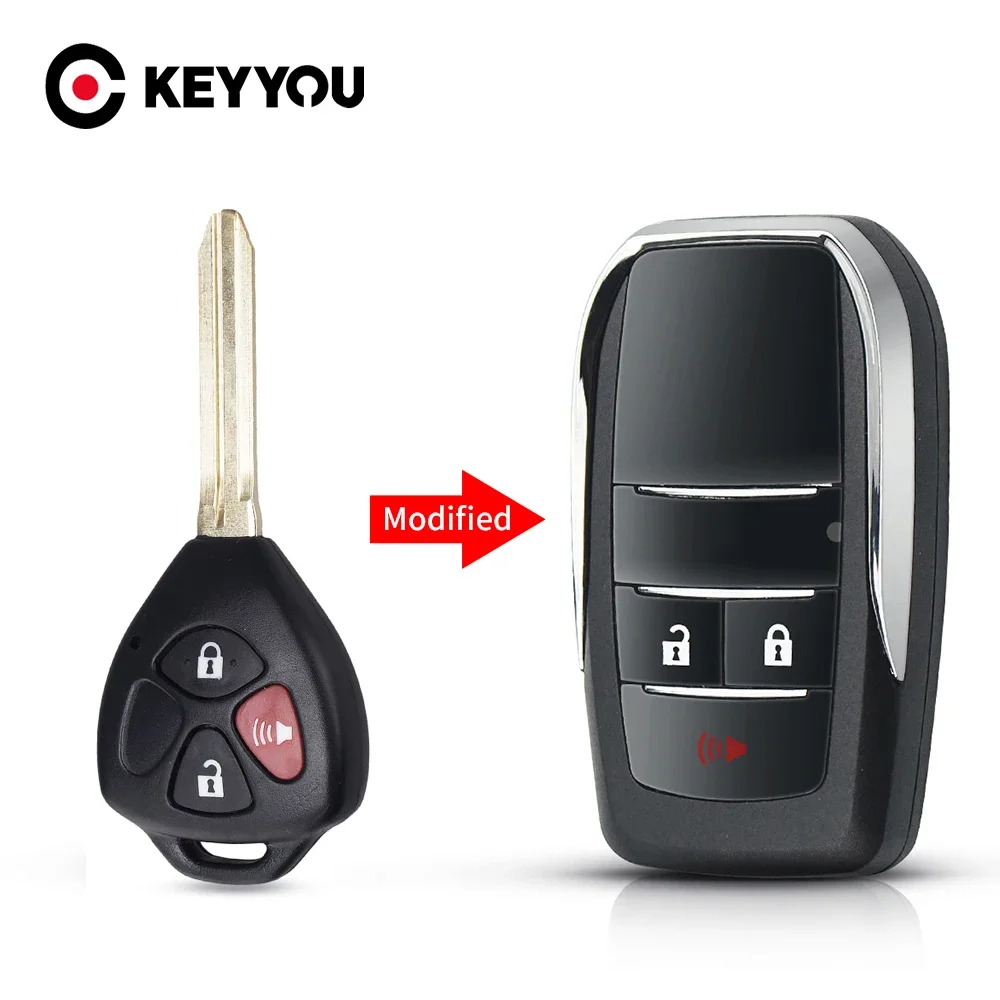 KEYYOU Modified Flip Key Case For Toyota Reiz Camry Rav4 Yaris Corolla 4Runner Avlon