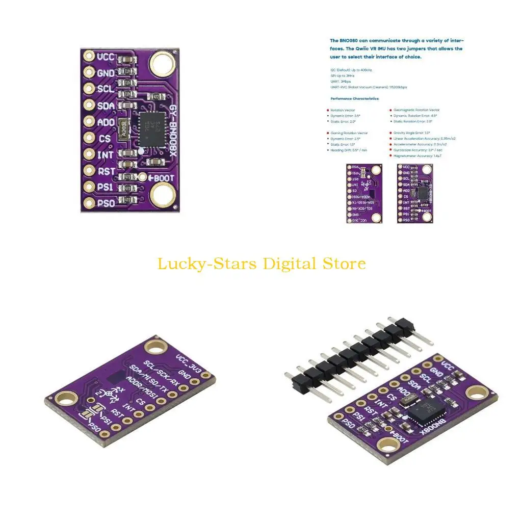 

T3EE BNO080 AR IMU Nine 9DOF AHRS Module low-power 32-bit ARM CortexM0+MCUs Develop Robotics and IoT Devices
