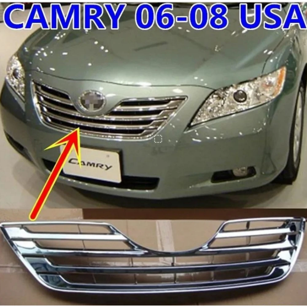 All silver front bumper grill For Toyoda CAMRY ACV40 USA 2006-2008