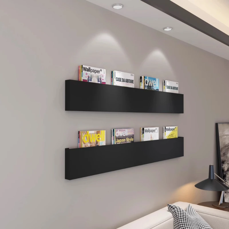 Nordic Iron Wall Mounted Magazine Rack, Hanging Storage Shelves Dormitory Newspaper Organizer, Space-Saving Display Holder