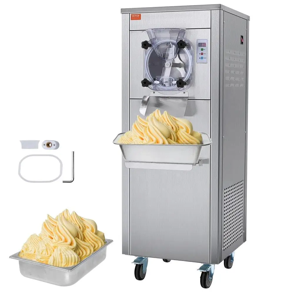 Machine à crème glacée dure 18L par heure 1780W, panneau de nettoyage automatique en acier inoxydable monté sur roue pour barres de collation