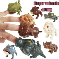 Jurassic Dinosaur Triceratops Tyrannosaurus Finger Animals  Model Toys for Kids Creative Finger Biting Dinosaurs Toy for Gift