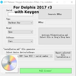 For delphis 2017 R3 with keygen send CD diagnostic tool software For cars trucks obd scanner 2017r3 vd