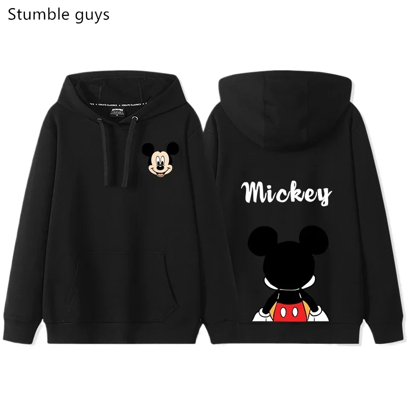 ديزني ميكي ماوس هوديي الخريف زوجين الزي الجديد الكرتون أفضل صديق الزي المرأة فضفاضة قناع السترة هوديي سترة أعلى