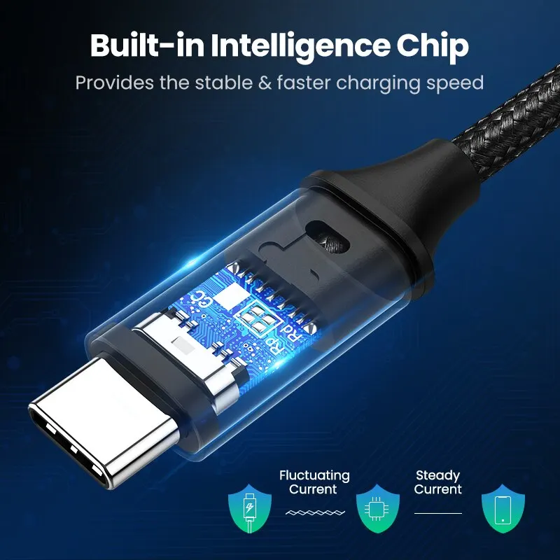 Ugreen USB C to USB Type C Cable for MacBook Pro iPad 2020 USB Charger Wire for Samsung S20 Huawei Quick Charge 4.0 PD 60W Cable