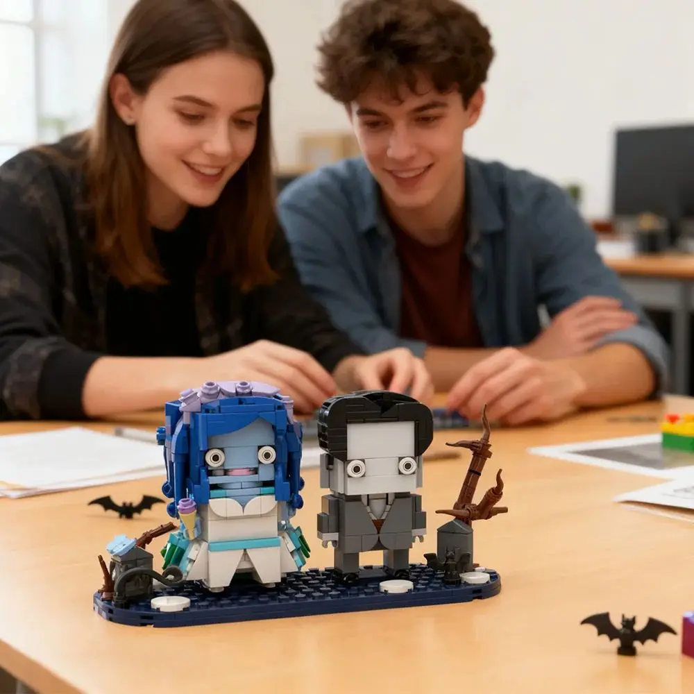 

Конструктор Gobricks MOC: Фигурка Корсед Брайдс, кукла-хоррор, модель из строительных блоков, игрушка для сборки, подарок для детей