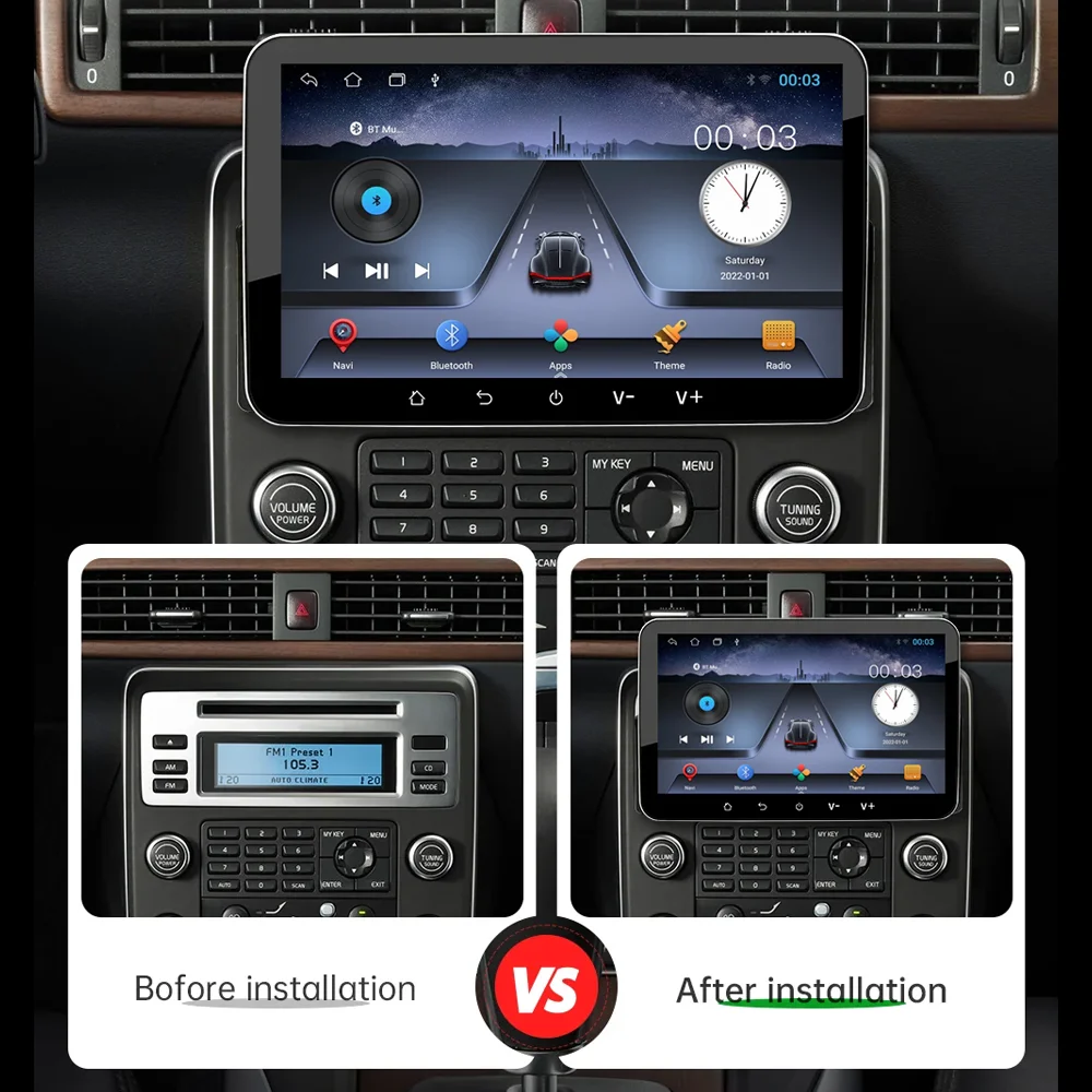 Universal 1Din Car Radio 7\'\' Touch Screen Wireless Carplay & Android Auto Smart Multimedia Player Wifi Navigation GPS FM Stereo