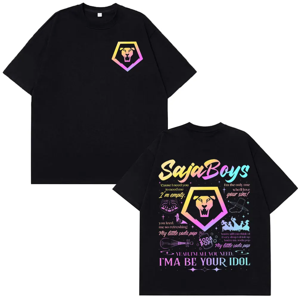 

Kpop Saja Boys Demon Hunters Retro Graphic T-shirts Men Women Aesthetic Tees Summer Cotton Casual Harajuku T Shirts Fan Gifts