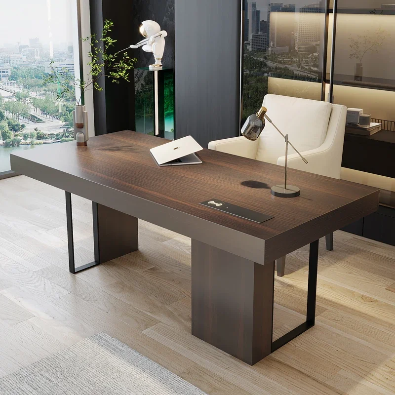 Light luxury Italian minimalist solid wood desk Modern simple living room Home computer  High-end boss study