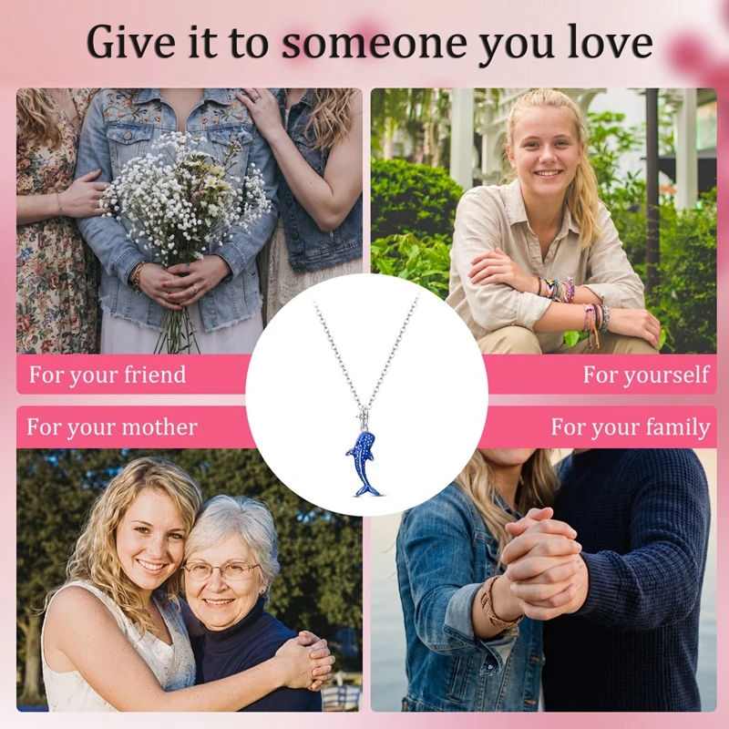 925 Sterling Silber Hai-Anhänger Halskette, im Dunkeln leuchtendes Meeres-Tier für Frauen, einzigartiges Jubiläumsgeschenk – Detail 5