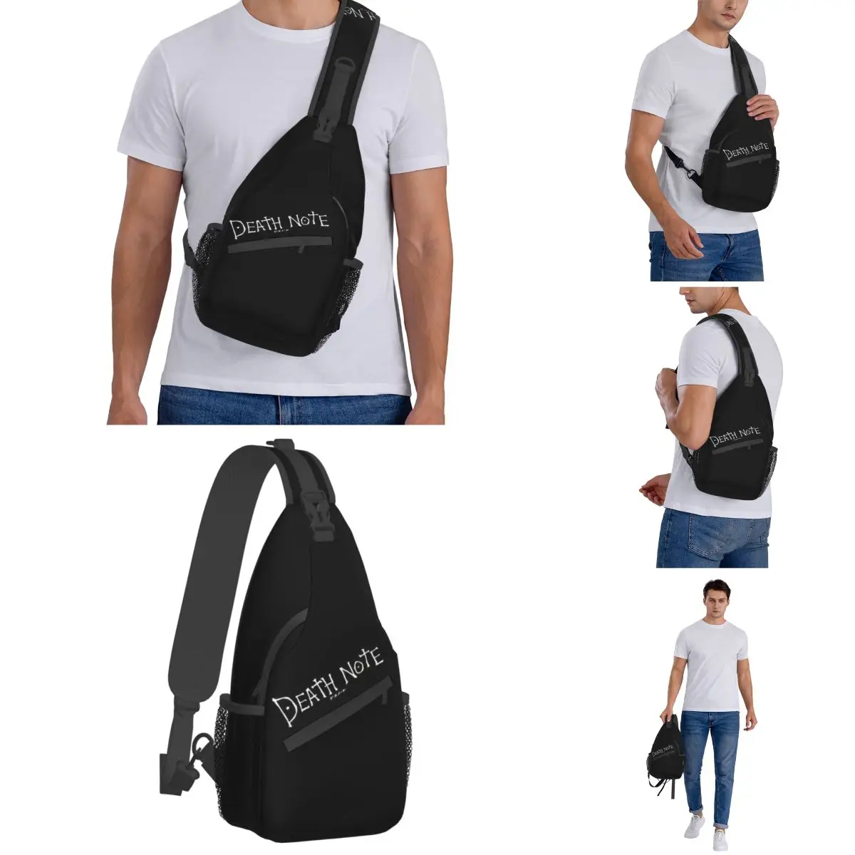 Death Note Anime Sling Bag, Chest Crossbody, Initiated Sling Backpack, Outdoor Hiking Daypacks, Japan Manga Satchel, Cool