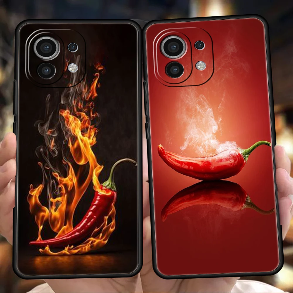 

Phone Case Cover for Xiaomi Mi 15 14 13 12 11 Ultra 14T 13T 12T 11T 10T Pro Lite 5G Shockproof Soft TPU Shell Capas Chili Red