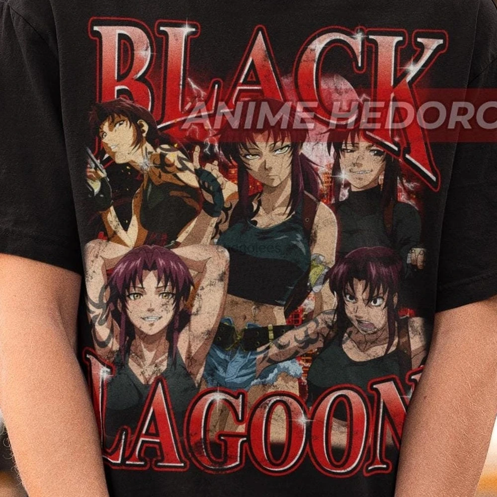 Unisex Black Lagoon Revy Anime Bootleg T-Shirt Vintage Manga Waifu Shirt