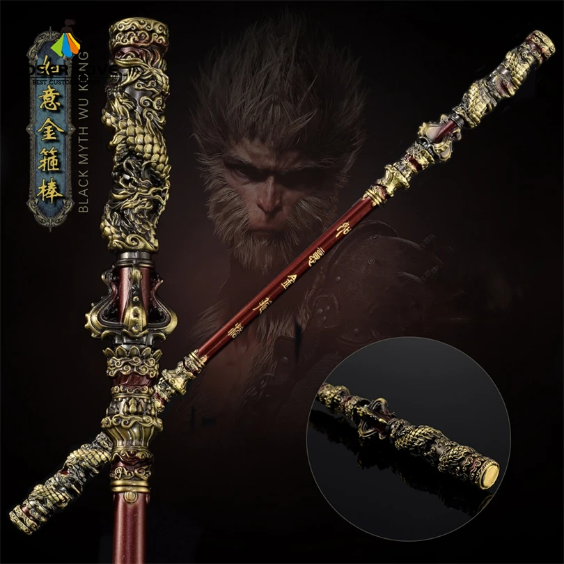 Black Myth: Wukong Golden Cudgel Alloy Crafts Cosplay Ornament Model Prop Cosplay Christmas Halloween